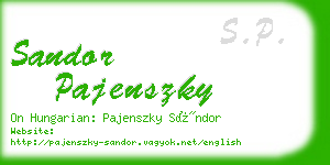 sandor pajenszky business card